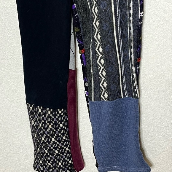 Boho Patch Work Sweater Pants Sz Sm - Picture 3 of 7